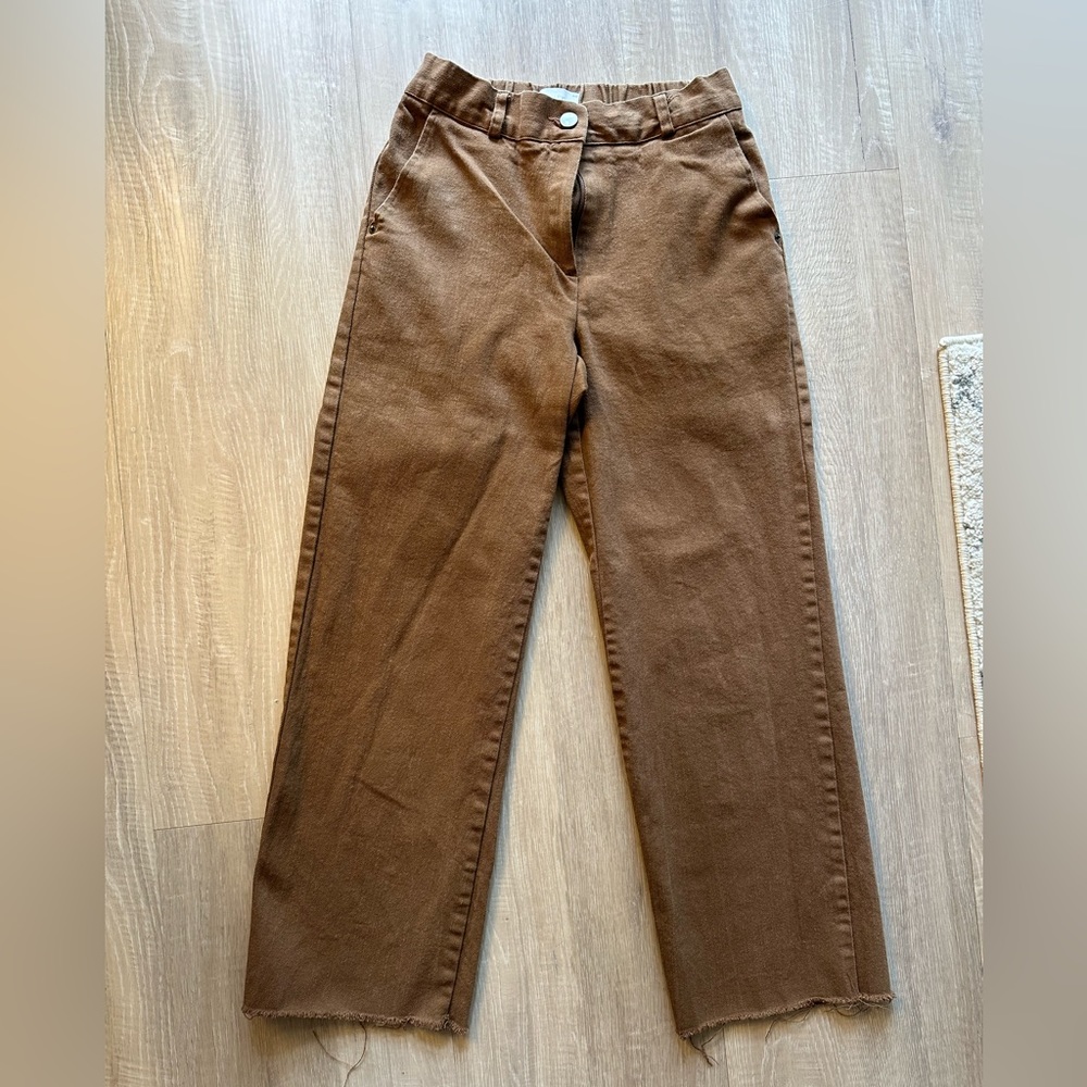 Oak + Fort Cropped Straight Leg Pants XS